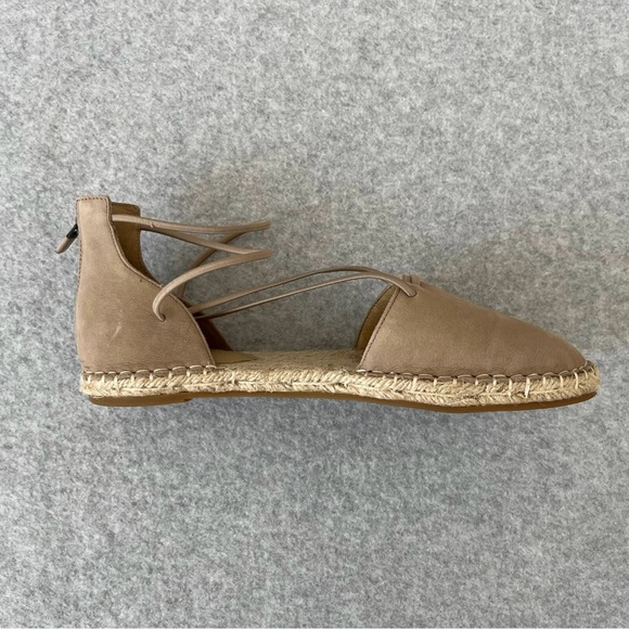 Eileen Fisher Sandals Womens 8.5 Flat Espadrille Tan Beige Barley Leather Upper - Picture 8 of 14